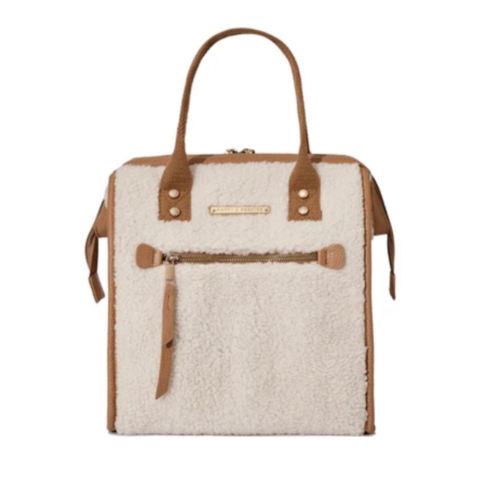 Teddy cream insulated lunch bag